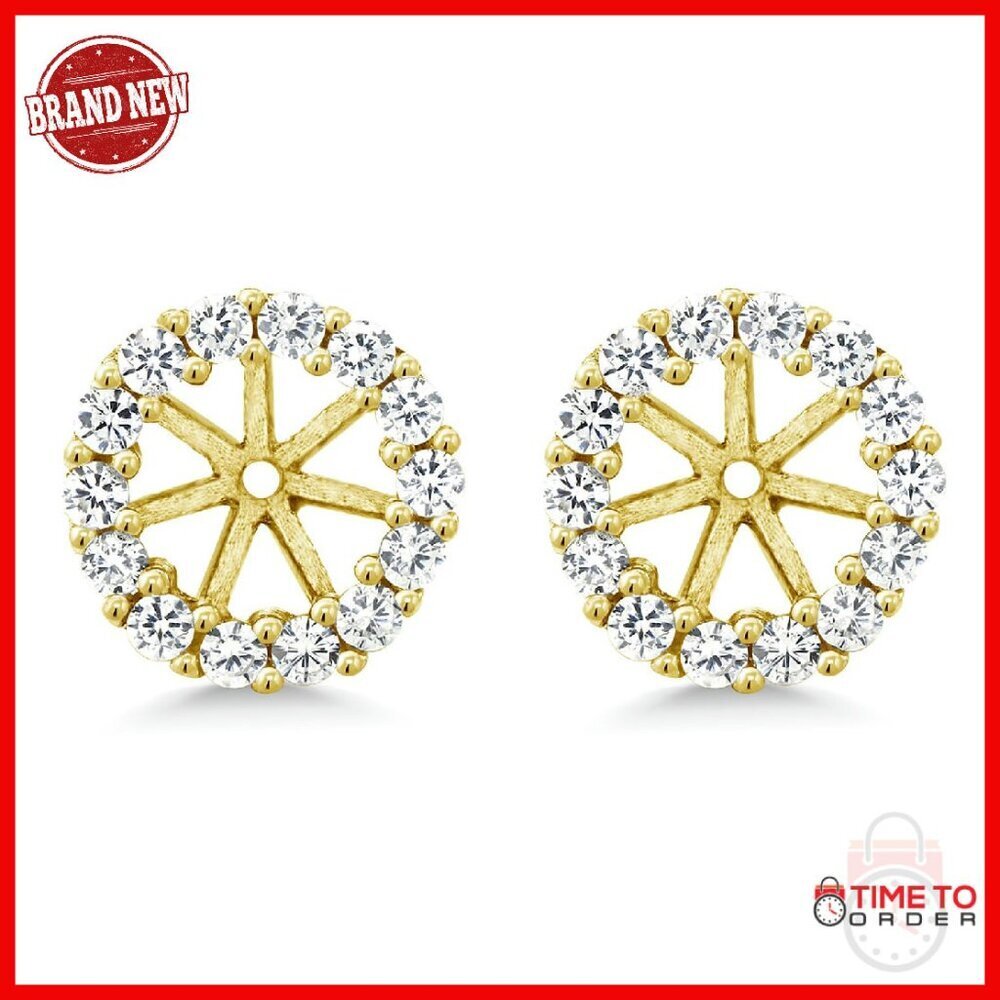 Sterling Silver Halo Earring Jackets for Round Studs 5-7MM